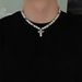 Small Trendy Cross Pearl Patchwork Necklace For Men, High-end And Versatile Hip-hop Collarbone Chain Accessories_ipsvogv.com