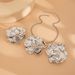 Fashion design three dimensional geometric flowers Retro irregular pleated metal necklace set for women_ipsvogv.com
