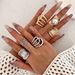 exaggerated pearl glossy niche geometric ring personality ins line wide joint ring jewelry_ipsvogv.com