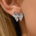 A niche version of sweet fresh Korean style for women, simple and inlaid with zircon bow design earrin, elegant_ipsvogv.com