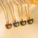 Simple fashion gold plated colorful bear necklace women's full diamond cute animal pendant titanium steel clavicle chain_ipsvogv.com