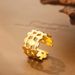 Women’s Jewelry Set Fashion New Fashion Personality Design Niche Copper Ferry Open Ring Gold Plated Geometric Versatile Hand Jewelry Simple_ipsvogv.com