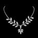 Leaf Design Jewelry Set - Rhinestone Necklace, Earrings & Bracelet (3-Piece Versatile Fashion Jewelry For Women)_ipsvogv.com
