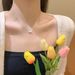 Pure Silver Cat Eye Stone Bow Necklace, Niche Design, Ins Temperament, Gentle And High-end Feeling, Collarbone Chain_ipsvogv.com