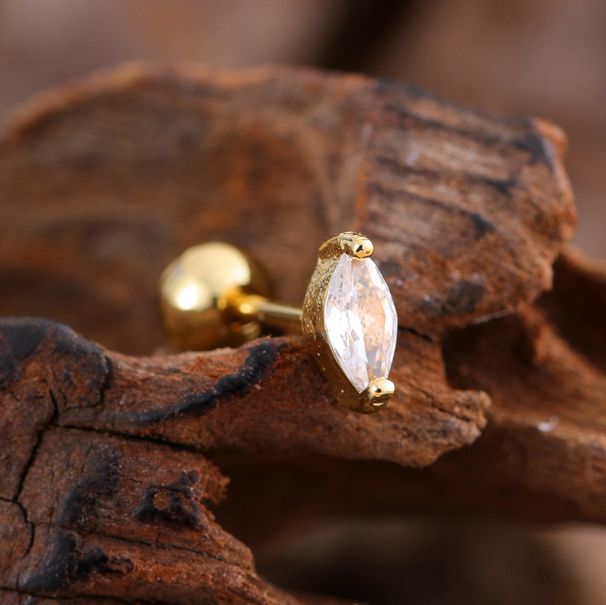 Women's Jewelry Simple Personality Stainless Steel Zircon Ear Bone Studs Exquisite Small Micro Inlaid Ear Studs Piercing Jewelry_ipsvogv.com