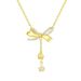 Titanium Steel Tassel Bow Necklace Women's Luxury Simple Advanced Versatile Lily Of The Valley Pendant Kwai_ipsvogv.com