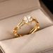 Korean Version Of Fashionable Lucky Clover For Women, Simple Ins Style Copper Inlaid With Zircon Flowers, Living Mouth_ipsvogv.com
