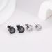 Diamond Studded Couple Earrings Men's And Women's Earrings, Eight Hearts And Eight Arrows, Zircon, Simple Five Star Black Titanium Steel Earrings_ipsvogv.com