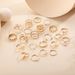 New Fashion Gold Pearl Butterfly Love Chain Dot Diamond Multi Layered Cross 22 Piece Set Ring_ipsvogv.com