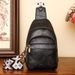Hot Single Shoulder Crossbody Bag For Women Simple And Fashionable Casual Motorcycle Bag Women's Texture PU Women's Chest Bag_ipsvogv.com