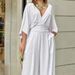 Women's 2023 temperament elegant v-neck bat sleeve wide-leg solid color simple fashion jumpsuit_ipsvogv.com