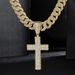 Cuban cross chain street hip hop sweater decoration pendant luxury alloy full diamond necklace pendant jewelry_ipsvogv.com