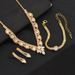 Bridal Jewelry Marquise Gold Necklace Earrings Bracelet Wedding Versatile Accessories Luxurious Women's Three-Piece Set_ipsvogv.com