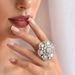 hot sale fashion hollow snowflake ring with rhinestone fashion temperament bridal banquet dress accessories_ipsvogv.com