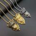 New Hip-Hop Jewelry Titanium Steel Gold-Plated Diamond-Studded Crown Lion Head Pendant Necklace_ipsvogv.com