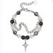 Ice Crack Beads Titanium Steel Four Pointed Star Double Layer Stacking Bracelet Cold Style Personality Accessories Trendy Hip Hop Hand Jewelry_ipsvogv.com