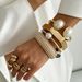 Ins Inlaid Pearl Spring For Women's Fashion Design, Metal Cut Surface Smooth Opening Bracelet_ipsvogv.com