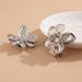Earrings: Exaggerated Metal Large Earrings, Personalized Three-dimensional Pleated Flower Earrings_ipsvogv.com