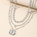 New Minimalist And Fashionable Light Luxury Necklace With Round Embossed Necklace, Personalized Bow, Three-layer_ipsvogv.com