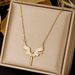 2023 Angel Wings Pendant Titanium Steel Necklace for Feminine Fade, Light Luxury Feminine Design Collar Chain_ipsvogv.com
