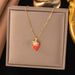 Japanese Red Cherry Pendant For Women 2025 Summer Light Luxury Clavicle Chain Accessories Titanium Steel Necklace_ipsvogv.com