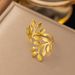 Versatile Stainless Female Personality, Hip-hop Exaggeration, Leaf With Adjustable Opening, Titanium Steel Ring_ipsvogv.com