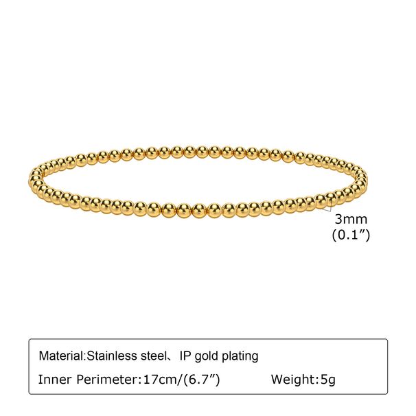 Women's Jewelry Stainless Steel Smooth Steel Beads Beaded Bracelet Gold Personality Fashion Spring Water Jewelry_ipsvogv.com