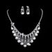 EUROPEAN BRIDE - Pearl & Rhinestone Bridal Jewelry Set (Wedding Necklace & Earrings)_ipsvogv.com