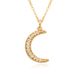 Women’s Jewelry Set Fashion Electroplated Brass Moon And Star Necklace Bohemian Zircon Niche Micro Inlaid Cast Clavicle Necklace_ipsvogv.com