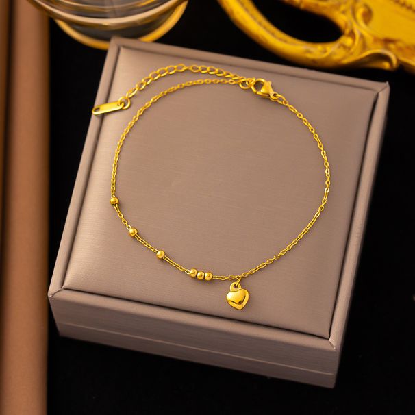 Exquisite Mini Love Anklet Women's Design Sense Of Advanced Simplicity, Coldness And Gold-plated Qixi_ipsvogv.com