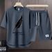 Men's Clothing 2024 Waffle Casual Summer Suit Men's Loose Teen Short sleeved T shirt Shorts Handsome Two piece Suit_ipsvogv.com