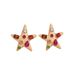 Fashionable Women's Earrings Personality Starfish Inlaid With Colored Diamonds Design Earrings Versatile High End Earrings_ipsvogv.com