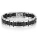 Jewelry Black And White Ceramic With Stainless Steel Curved Ochre Bracelet Men's Health Magnetic Jewelry_ipsvogv.com