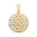 Unisex Hip Hop Jewelry New US Dollar Round Pendant High End Hip Hop Trendy Rap Men's Cuban Chain_ipsvogv.com