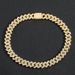 Chain Necklaces New 16mmT Square Mixed Inlaid Zircon Cuban Chain Personality Trendy Men's Hip Hop Necklace Niche Fashion Accessories_ipsvogv.com