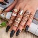 New With Diamond Carved Starry Sky 14 Piece Combination Set Ring_ipsvogv.com