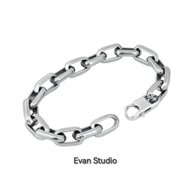 Geometric Square Lock Bracelet For Men, Patchwork Cuban Thick Chain, Simple American Style, Trendy Hip-Hop Niche Ins_ipsvogv.com