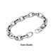 Geometric Square Lock Bracelet For Men, Patchwork Cuban Thick Chain, Simple American Style, Trendy Hip-Hop Niche Ins_ipsvogv.com