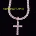 Pendant Necklaces Men Women Hip Hop Cross Necklace With 4mm Zircon Tennis Chain Iced Out Bling HipHop Jewelry Fashion_ipsvogv.com