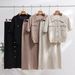 Women's Clothing high grade knitted suit spring and autumn new sweet and gentle short sleeved dress, two pieces_ipsvogv.com