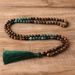 108 Mala Prayer Beads, Tassel Necklace, Natural Tiger Eye Stone Bead Necklace For Men_ipsvogv.com