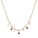 Women's Jewelry Fashion Retro INS Style Natural Stone Pendant Clavicle Necklace K Gold Plated Multi Layer Stacked Titanium Steel Necklace_ipsvogv.com