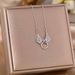 Full Diamond Angel Wings Titanium Steel Female Advanced Design Colorless Collar Chain Necklace Jewelry_ipsvogv.com