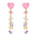 Inssen small, fresh, sweet, Japanese Korean style heart-shaped for women, simple color inlaid with crystal tassel and_ipsvogv.com