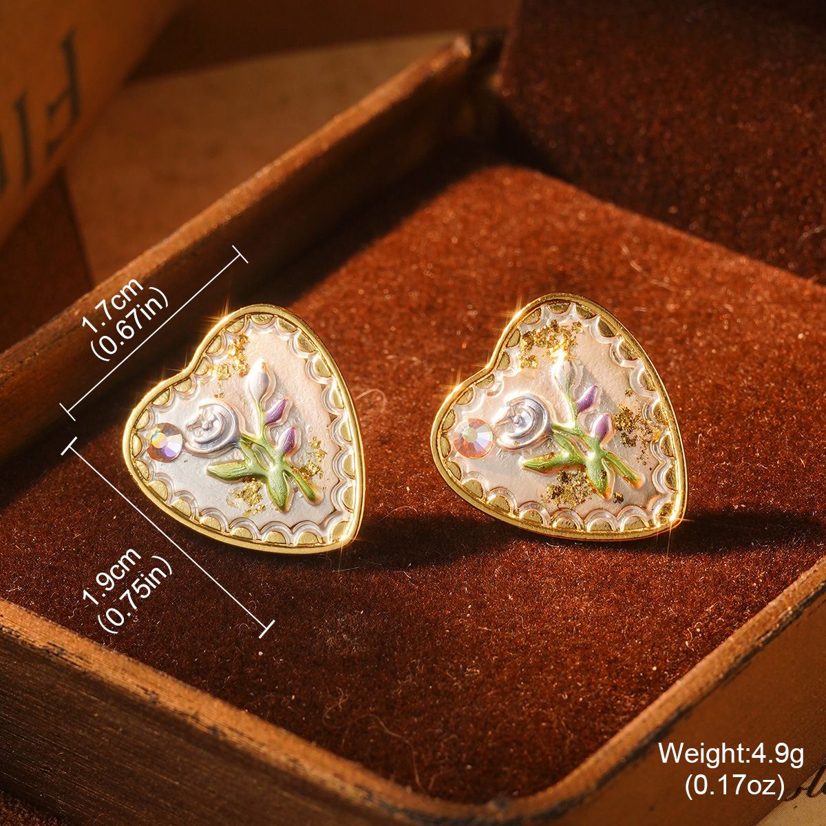 Monet Garden Violet Series Enamel Love Geometric Niche Vintage High End Earrings Oil Painting Earrings_ipsvogv.com