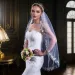 Hair Jewelry V199 Short Bridal Soft Elegant Lace Edged 1-Tier Fingertip Length Veil With Comb Perfect Wedding Dress_ipsvogv.com
