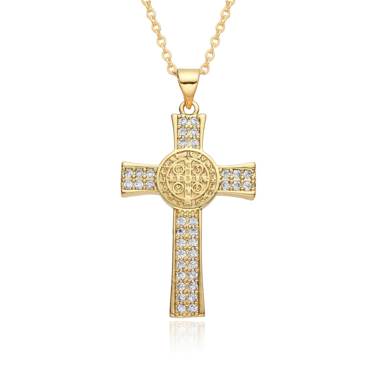 Jewelry Supply Copper Micro Inlaid Zircon Cross Pendant Religious Necklace Female Supply_ipsvogv.com