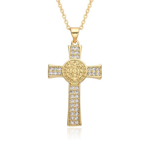 Jewelry Supply Copper Micro Inlaid Zircon Cross Pendant Religious Necklace Female Supply_ipsvogv.com