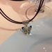 Butterfly Pendant Necklace, Women's Leather Rope Collar, Collarbone Chain, New Trendy, Fashionable, Personalized, And_ipsvogv.com