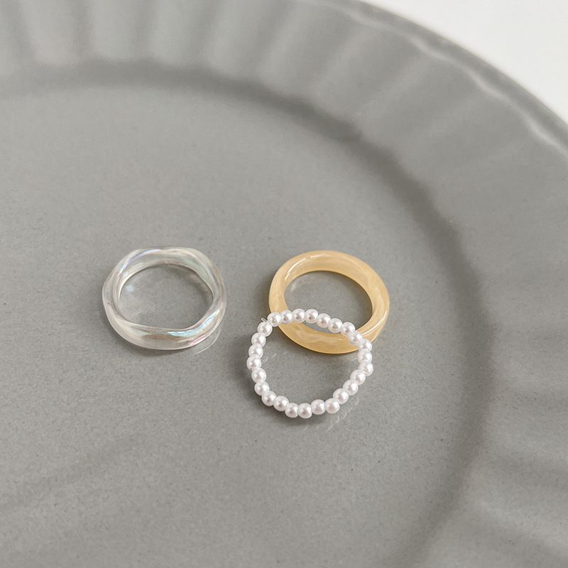 Guo Ya Li Ke Pearl Set Combination Women's French Sensory Index Finger Fashion Personality Ring_ipsvogv.com